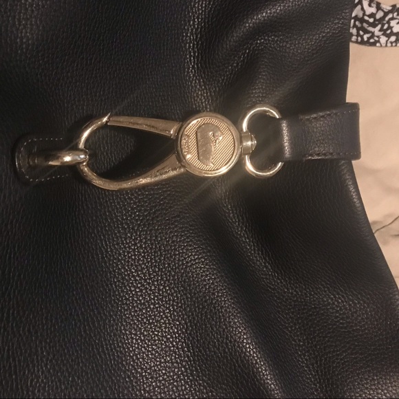 Black Leather Dooney and Bourke Shoulder Bag - Picture 5 of 8